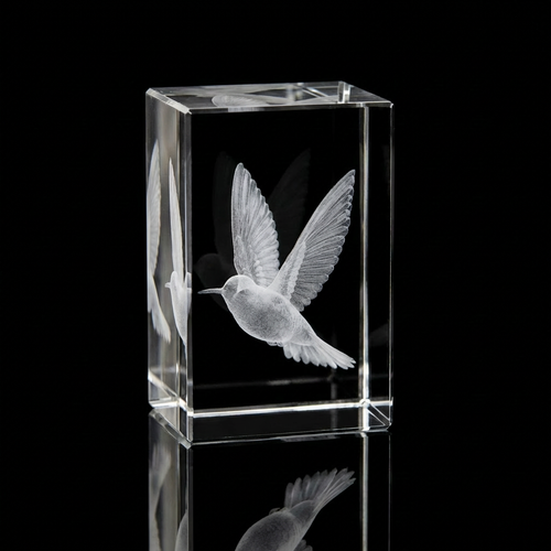 3D Crystal Hummingbird Keepsake (K9 Crystal 50×50×80mm) | Sacred Etch